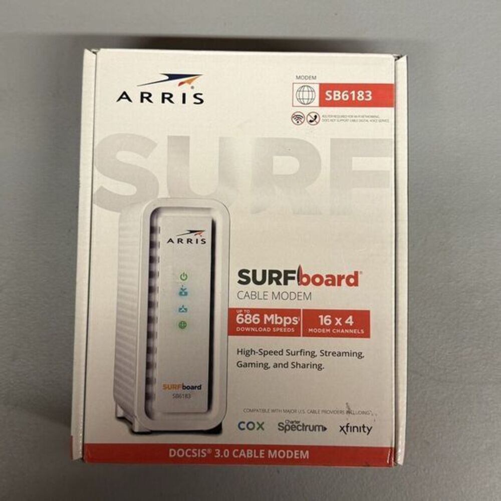 Arris SURFboard DOCSIS 3.0 Cable Modem‎ 686 Mbps 592432-003-00 SB6183 White